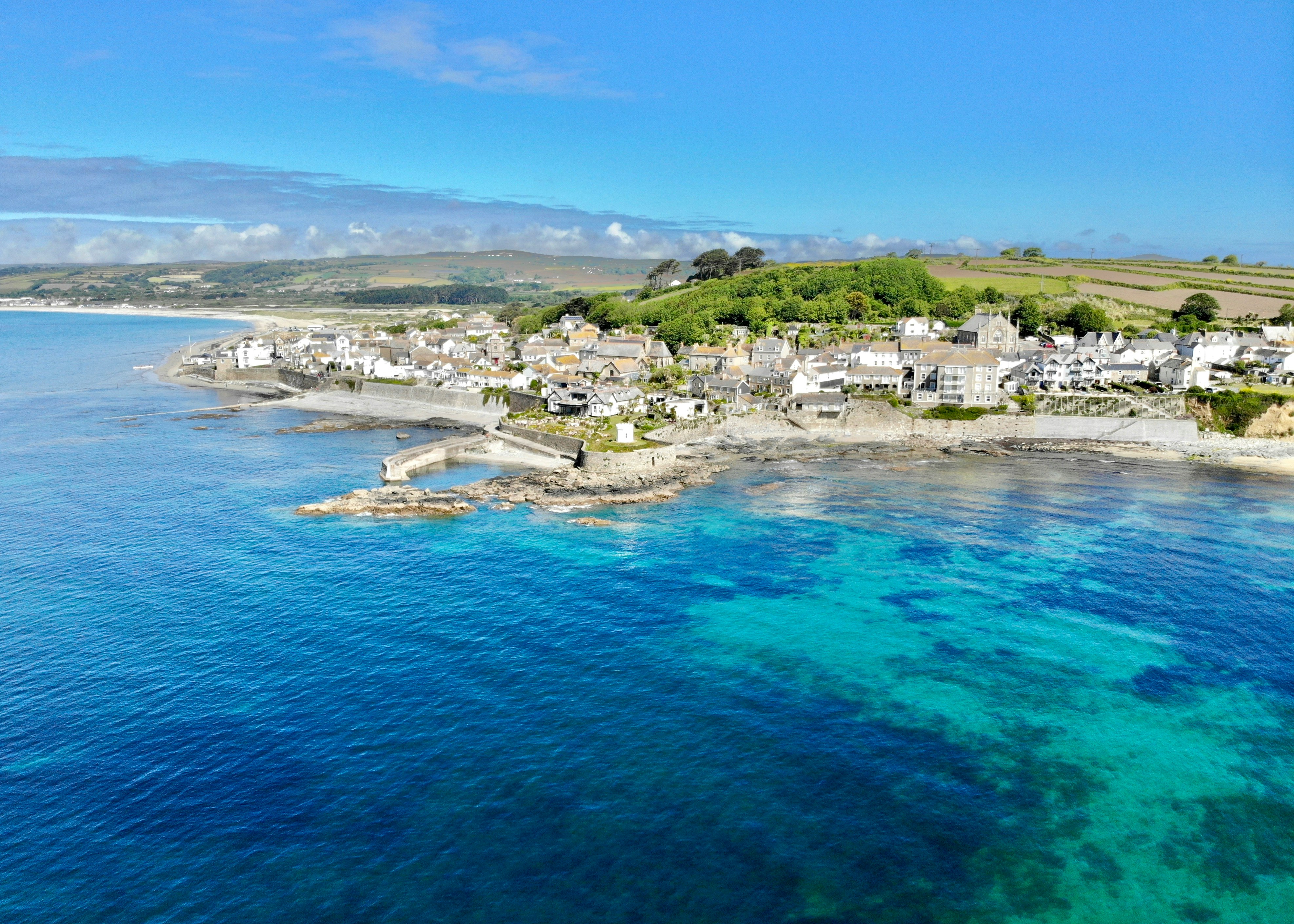 ocean near houses